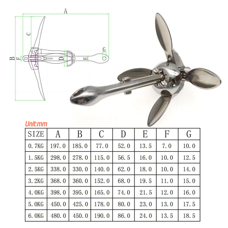 3.2KG/4KG Boat Stainless Steel - Fishing Kayak Anchor 리뷰 및 가격