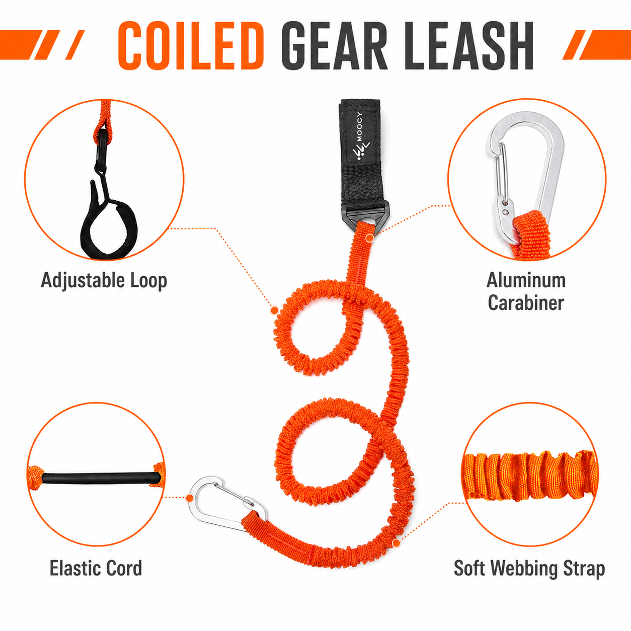 Coiled Paddle Leash Orange Kay - Fishing Kayak Paddle Leash 리뷰 및 가격