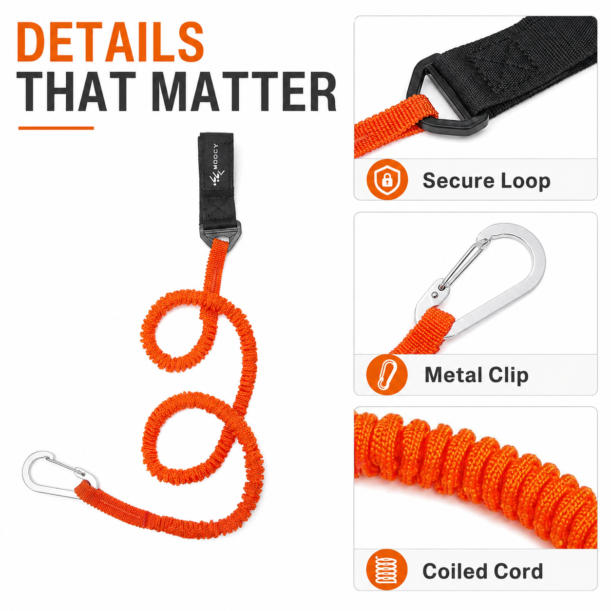 Coiled Paddle Leash Orange Kay - Fishing Kayak Paddle Leash 리뷰 및 가격