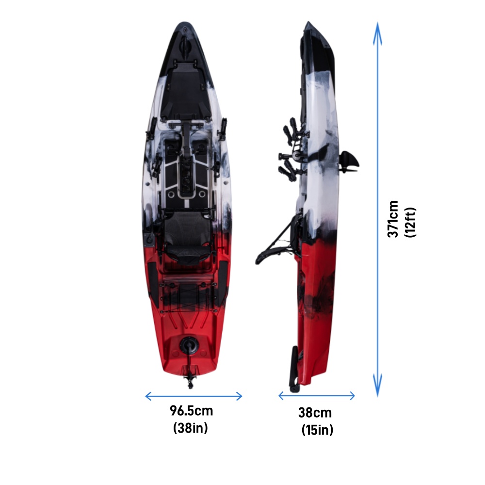 HDPE 12ft Single Person Ocean  - Fishing Kayak Pedal Drive 리뷰 및 가격