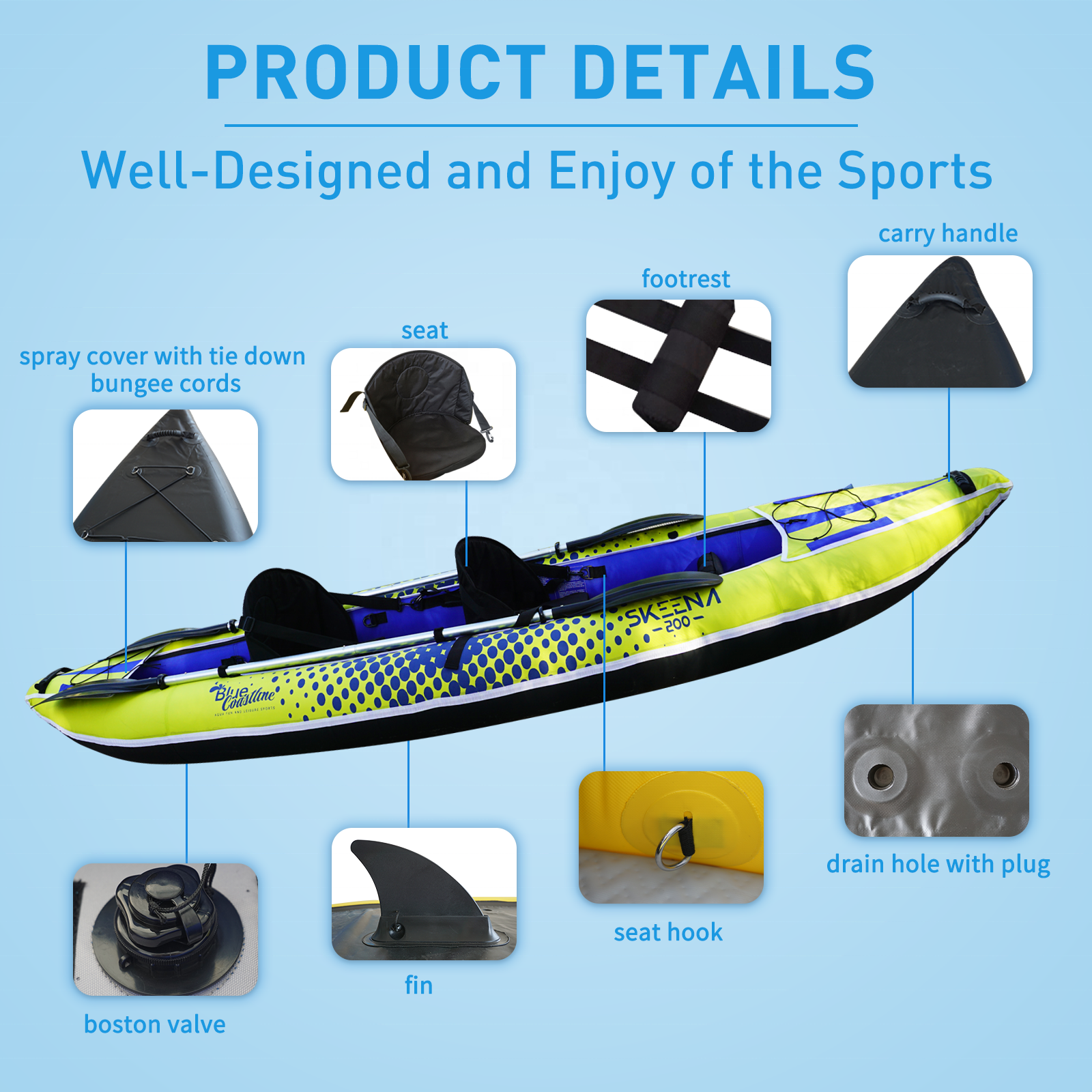 Adult Inflatable Fishing Canoe - Fishing Kayak Paddle 리뷰 및 가격