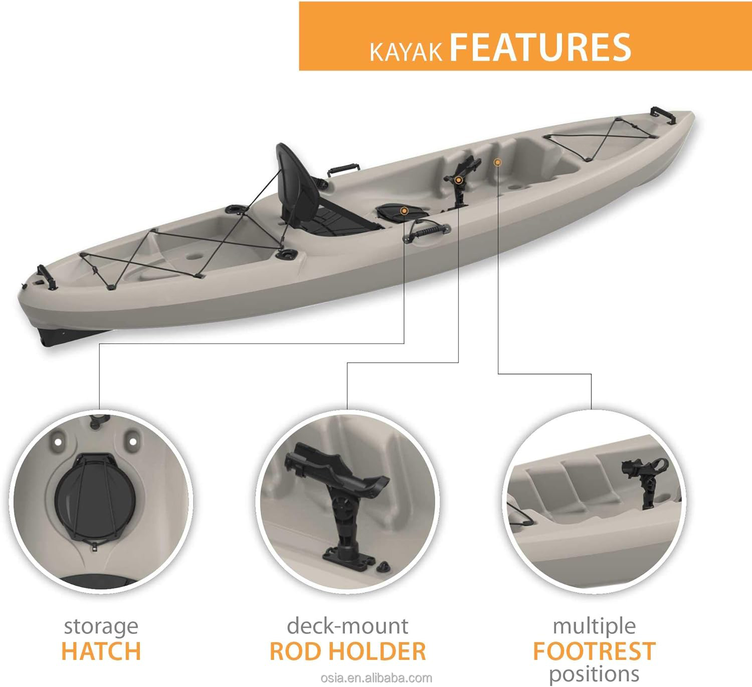 Outdoors Hard Plastic Fishing  - Fishing Kayak Sit In 리뷰 및 가격