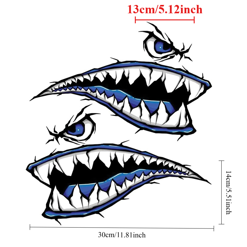 2PCS Shark Teeth Mouth Boat St - Fishing Kayak Sit On Top 리뷰 및 가격